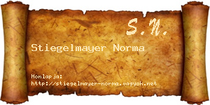 Stiegelmayer Norma névjegykártya